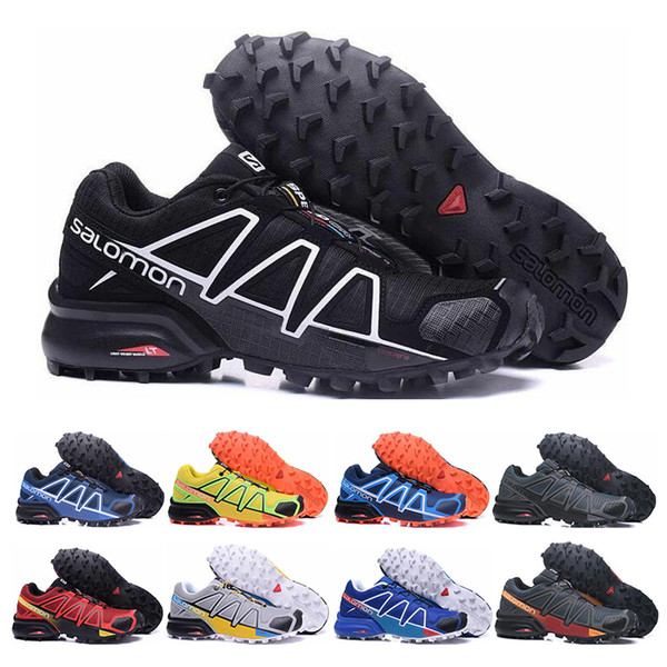 Fashion Salomon Speed Cross 4 IV CS Running Shoes black blue orange red Outdoor Breathable Men Athletics Mesh Fencing Shoes sneakers 40-47