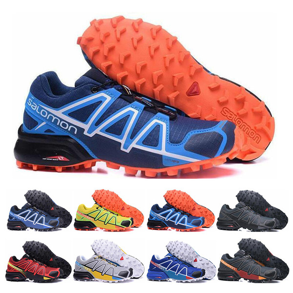 2019 Salomon Speed Cross 4 IV CS Running Shoes black blue orange red Outdoor Breathable Men Athletics Mesh Fencing Shoes sneakers 40-47