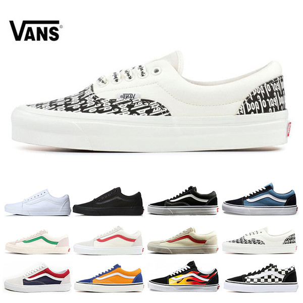 Original VANS Fear of God Old Skool Authentic Canvas Skate Shoes Mens Women Casual Shoes Trainer running shoes Sports Sneakers Size 36-44