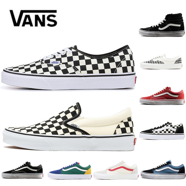 New Original Vans Old Skool Fear Of God classic Men Women Canvas Sneakers CHECKERBOARD Black White YACHT CLUB MARSHMALLOW Skate Casual Shoes