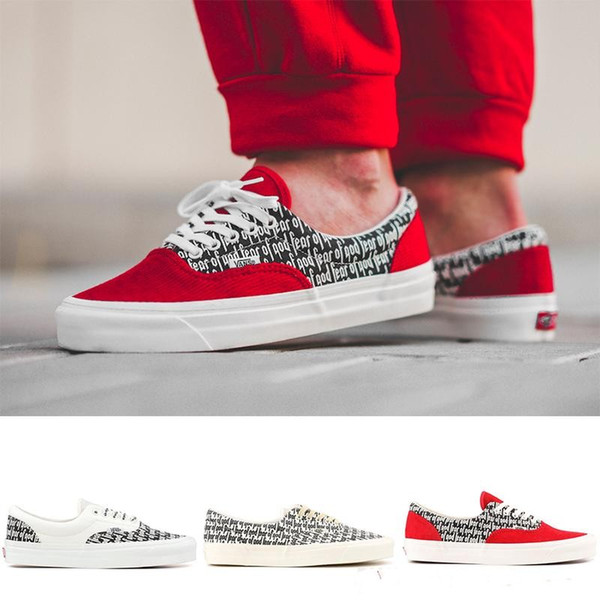 Fear of God men women Canvas shoes Fog 2019 Casual Shoes sports Sneaker old skool x Era 95 Reissue Vans Canvas shoes 36-44