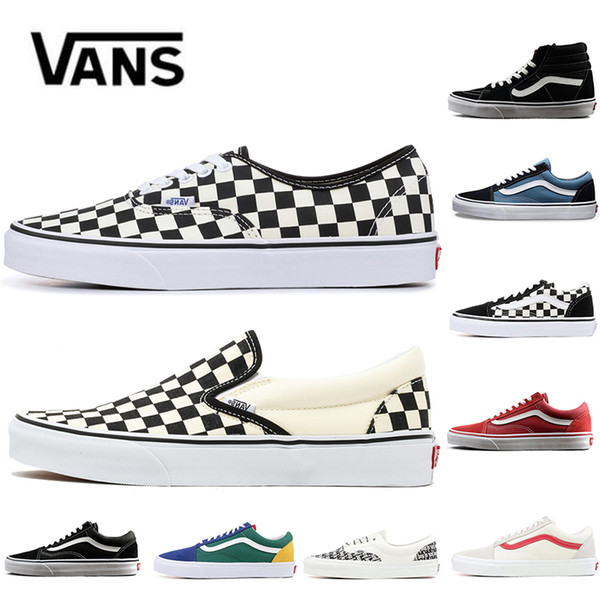 2019 Cheap Original Vans Fear Of God classic Men Women Canvas Sneakers CHECKERBOARD Black White YACHT CLUB MARSHMALLOW Skate Casual Shoes