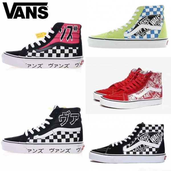 Vans Old Skool Sk8-hi Reissue Japanese Type Canvas Mens sneakers Fashion Skate Casual Shoes Trainers zapatillas de deporte Size 36-44