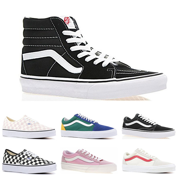 New Cheap Brand Vans old skool fear of god men women canvas sneakers classic black white YACHT CLUB Color matching skate casual shoes