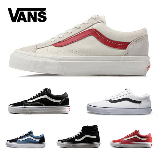 Vans Old Skool Sk8 Casual Shoes Canvas Sneakers Men Women Black White Red YACHT CLUB MARSHMALLOW Outdoor Skateboard Trainer Shoes size 36-44