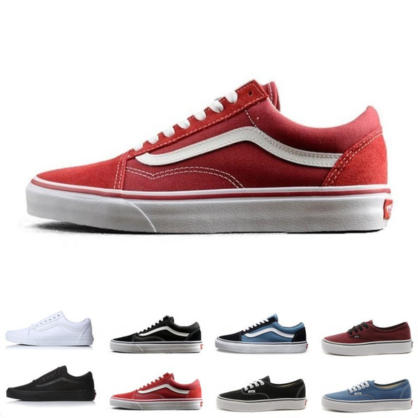 Brand Vans Old Skool For Men Women Casual Shoes Canvas Sneakers Black White Red Blue Fashion Cheap Sport Skateboard Shoe Size 4.5-10