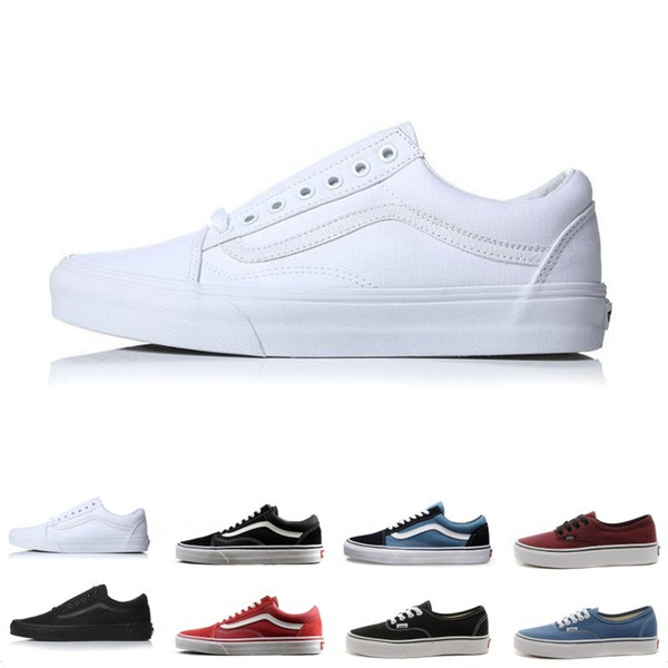 Brand Vans Old Skool For Men Women Casual Shoes Canvas Sneakers Black White Red Blue Fashion Cheap Sport Skateboard Shoe Top Sale Online