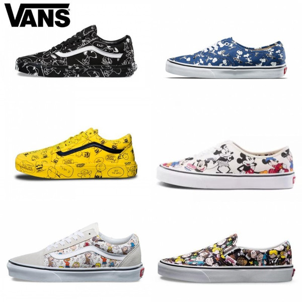 2019 VANS Old Skool Cartoon Comic Simpson Men Women Skateboard Shoes half cab Sports Skate Women Canvas Designer Shoe Brand Sneaker 36-44