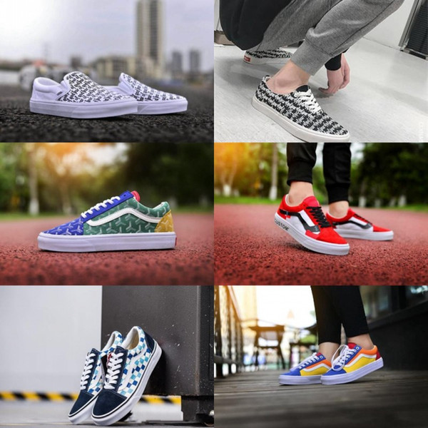 2019 old skool Rainbow color matching canvas Skate Shoes men women New Hot Fashion Low Casual Running Sneakers Size 36-44