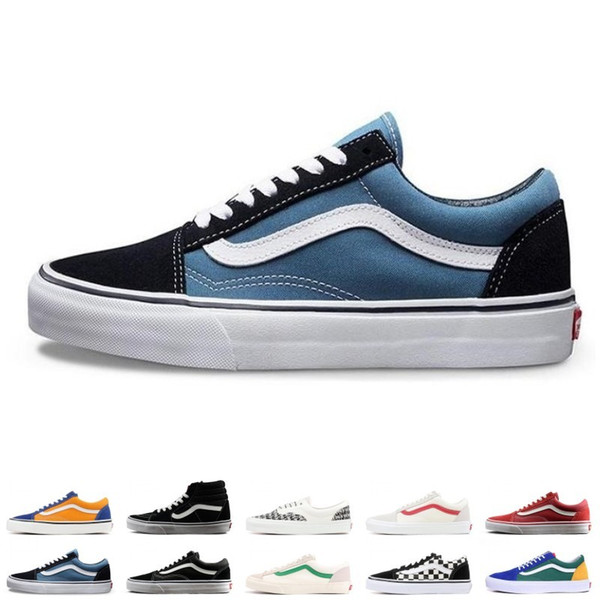 Original Brand Vans old skool fear of god men women canvas sneakers black white YACHT CLUB red blue fashion skate casual shoes