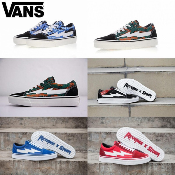 Wholesale 2019 NEW Revenge x Storm Sneakers Pop up Store Top Quality Old SKool Off Fashion Grid Mens Skateboard Vulcanized Ins Canvas Shoes