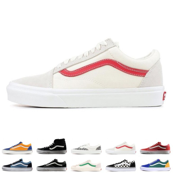 2019 VANS SK8-Hi Classic Old Skool White zapatillas de deporte Mens High-top fear of god Canvas Casual Skate Shoes Mens Trainers Sneakers