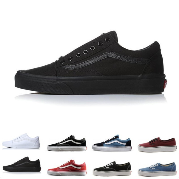 Brand Vans Old Skool For Men Women Casual Shoes Canvas Sneakers Black White Red Blue Fashion Cheap Sport Skateboard Shoe Size 36-44