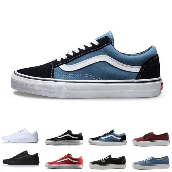 Brand Vans Old Skool For Men Women Casual Shoes Canvas Sneakers Black White Red Blue Fashion Cheap Sport Skateboard Shoe Free Shipping