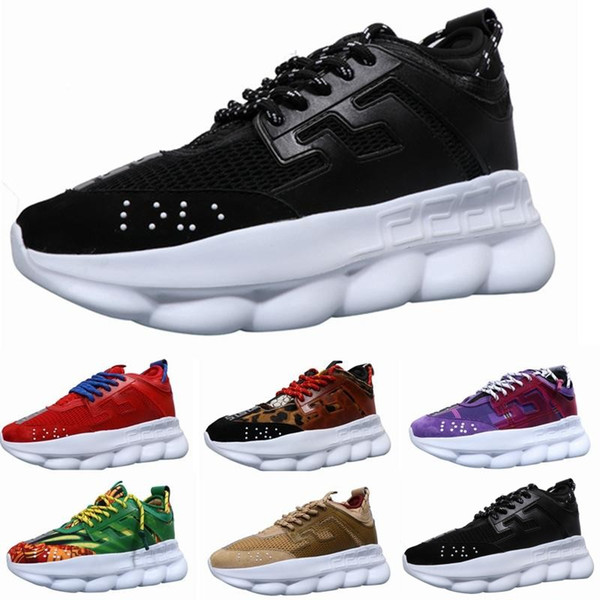 New Luxury Chain Reaction Brand mens Designer shoes Trainers Casual ace Shoes Lightweight Chain-linked Rubber designer sneakers size 35-45