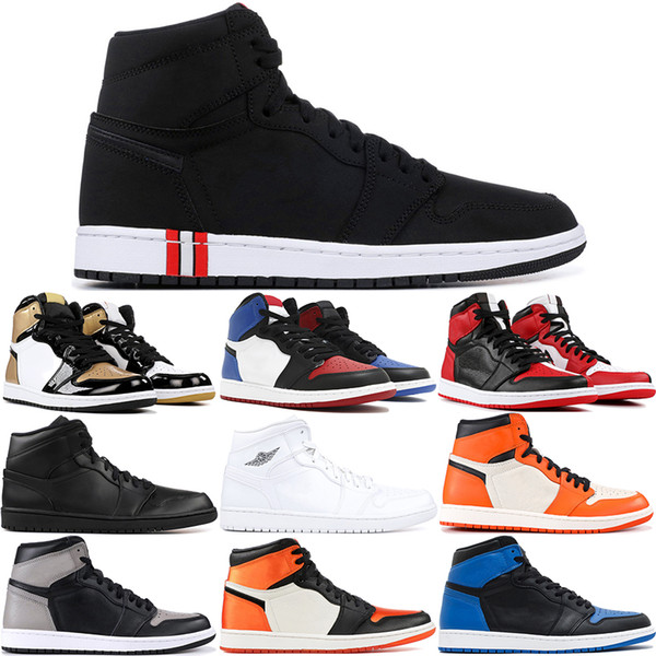 1 Mens Basketball Shoes Top 3 Banned Bred Toe Chicago OG 1S Game Royal Blue Shattered Backboard Men Sports Designer Trainers Sneakers