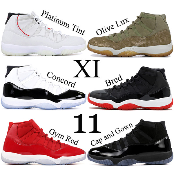 11 XI Men Basketball Shoes Concord Designer Men Sneakers 11s Chicago Bred Cap and Gown Georgetown Barons Sports Shoes US 5.5-13