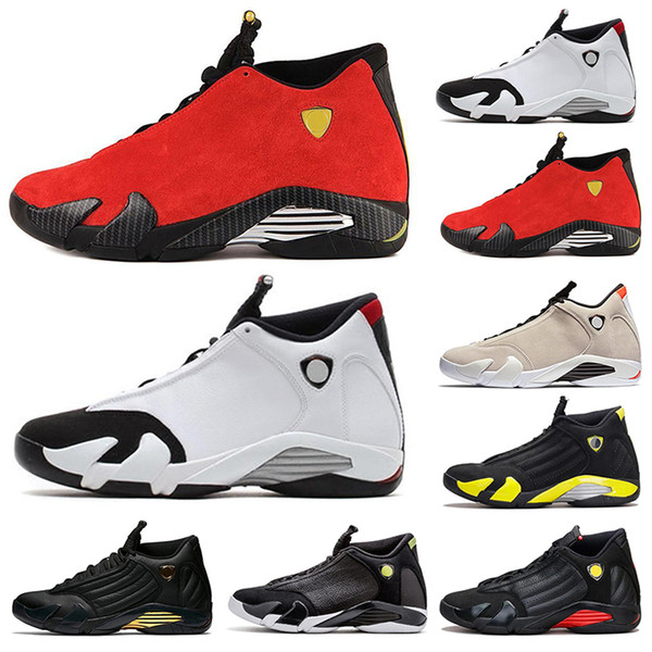 High Quality14 Men Basketball Shoes 14s Fusion Varsity Red Suede Thunder Black XIV Playoffs Sports Sneakers size 40-47