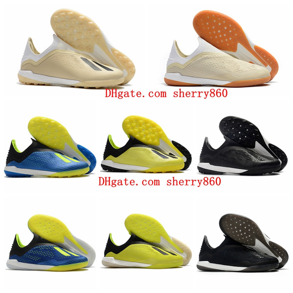 2019 top quality mens soccer shoes X Tango 18+IN IC TF TURF indoor soccer cleats X 18 football boots scarpe da calcio