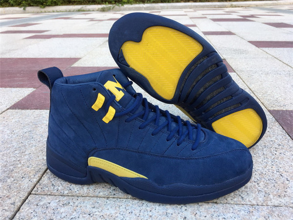 Top Quality Retro Michigan 12 12s Mens Basketball Shoes Style Code BQ3180-407 XII Outdoor Sports Shoes With Original Box Size US7--13