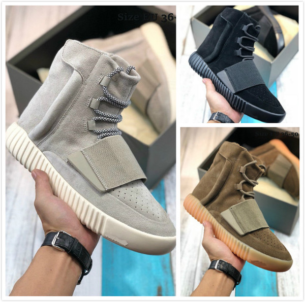 top quality 750 MEN WOMEN sport running shoes sneakers trainers Light Brown Grey Gum Triple Black sneaker trainer kanye west shoe high cut