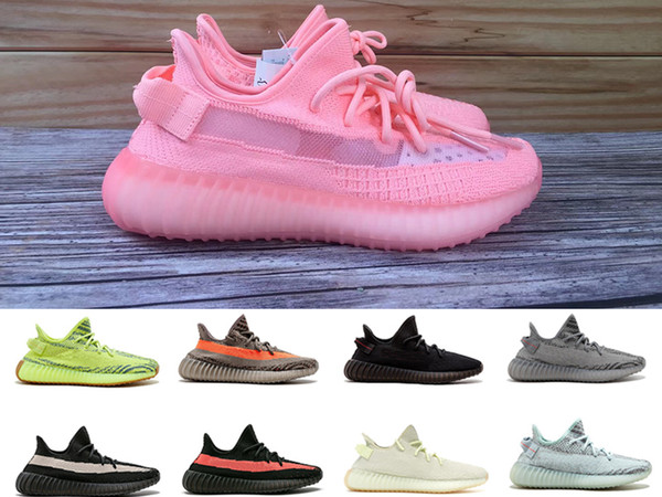 V2 Running Shoes Pink Static Gid Clay Semi Frozen Yellow Kanye West Mens Women Designer Men Sports Sneakers Size 36-47