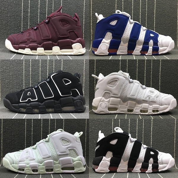 Discount more uptempo OG basketball shoes for men women 2019 new air tri-colors 3M reflective classic scottie pippen boots street sneakers