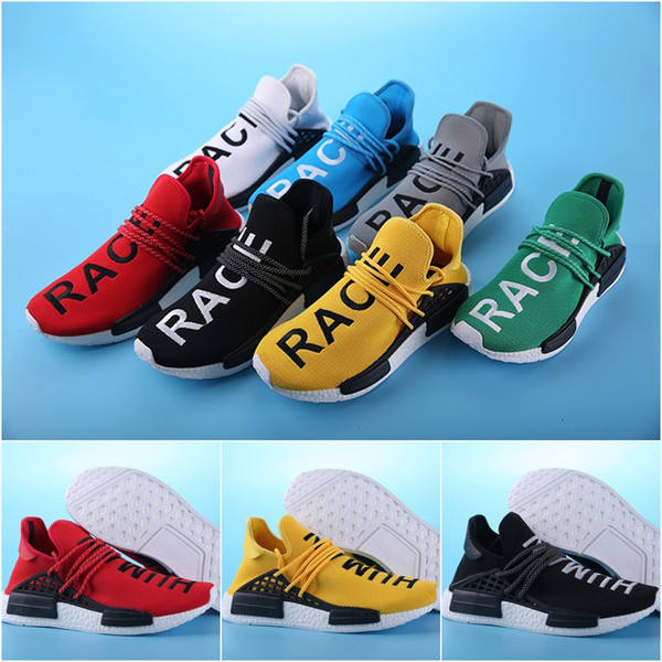 With Box 2018 Human Race NMD Pharrell Williams X Fashion Sports Running Shoes Cheap Best mens Boot Training Sneaker Shoes US 5-11