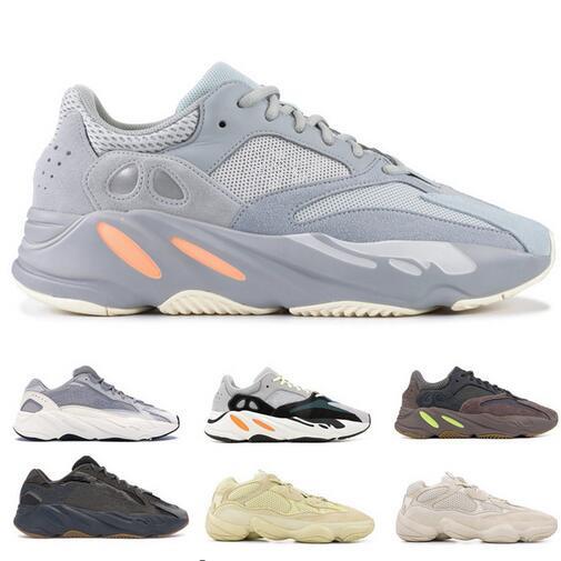 With Box 700 V2 2019 Wave Runner 700s Static Salt Inertia Solid Grey Mauve Mens Kanye West Running Shoes Women Sports Athletics Sneakers