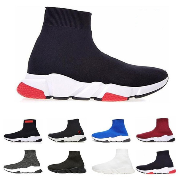 2019 New Paris Speed Trainers Knit Sock Shoe Original Luxury Designer Mens Womens Sneakers Cheap High Top Quality Casual Shoes With Box