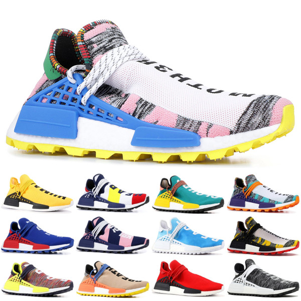 2019 NMD Human Race Pharrell Williams Men Running Shoes PW HU Holi MC Tie Dye Equality Designer women Sport Sneakers With Box