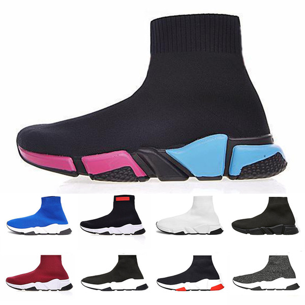 With Box 2019 Luxury Sock Shoe Speed Trainer Designer Running Sneakers Solid Men Women Trainers Sock Race Runners Boots Casual Shoes 36-45