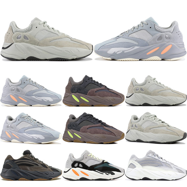 Salt Inertia 700 Wave Runner OG Solid Grey Mens Women 3M 700 V2 Geode Static Mauve Kanye West Sport Designer Sneakers 5-11.5