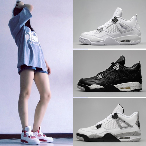 Top Men & Women 4s IV bred Tattoo Basketball Shoes Cactus Jack White Cement Game Royal Motor Sport Sneakers Designer Jumpman Shoes