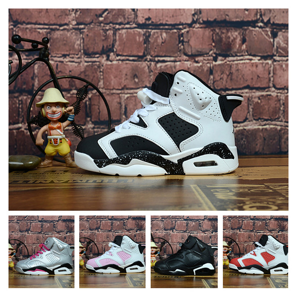 6s Kids basketball shoes Infrared Black Cat Carmine Valentines Day Pink Trainers Sports Shoes Designer sneakers with box size us11c-3y