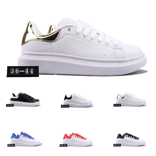 Designer Casual Shoes Mens Fashion Luxury White Balck Red Gold Casual Leather Shoes Women Trainers Sneakers Sports Shoes with box size 3640