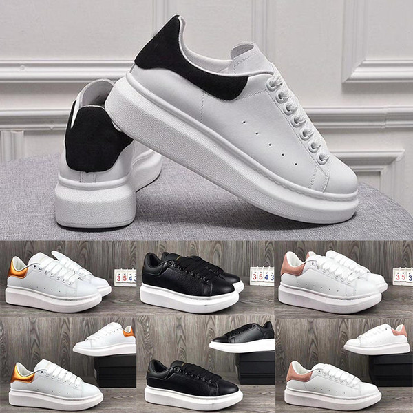 Mqueen Stan Smith Running Shoes Mens Women Lace Up Designer Comfort Pretty Casual Leather Shoes Extremely Durable Stability Sports Sneakers