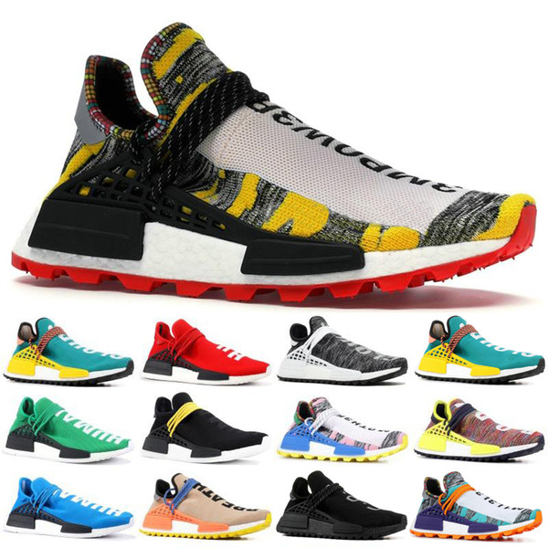 2019 Human Race Men Running Designer Shoes Pharrell Williams Women Sport Shoe Sample Yellow Core Runner Trainers Sneakers 36-46