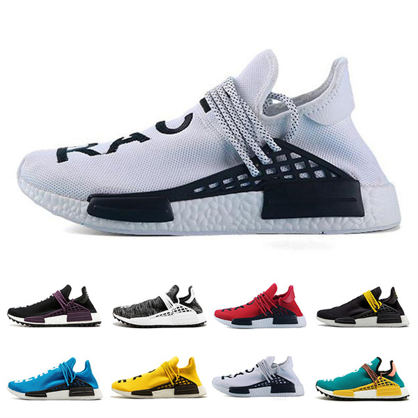 Human Race 1.0 2.0 Trail Running Shoe For Men Women HU trail Blank Cream Yellow Pharrell Williams Designer Sport Sneakers 36-47