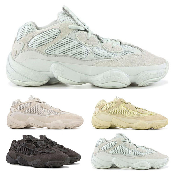 2019 New Salt 500 Kanye West Running Shoes Men Designer Shoes Super Moon Yellow Blush Desert Rat 500 Sport Sneakers Trainers Size 36-46