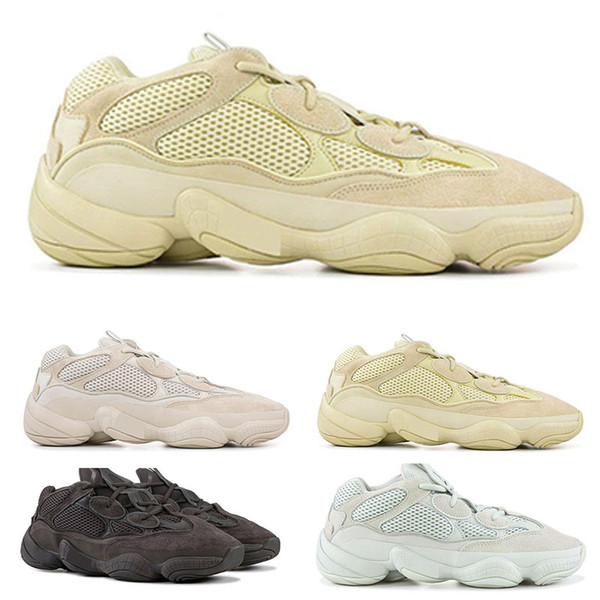 2019 Kanye West Salt 500 Running Shoes Mens Designer Shoes Super Moon Yellow Blush Desert Rat Women 500s Sport Sneakers Trainers 36-46