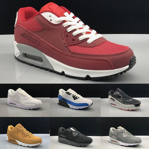 2019 Yellow Cushion 90 Ultra OG Mens Running Shoes Triple Black White Red Blue Grey 90s Women Designer Sport Sneaker Trainers Size 36-46