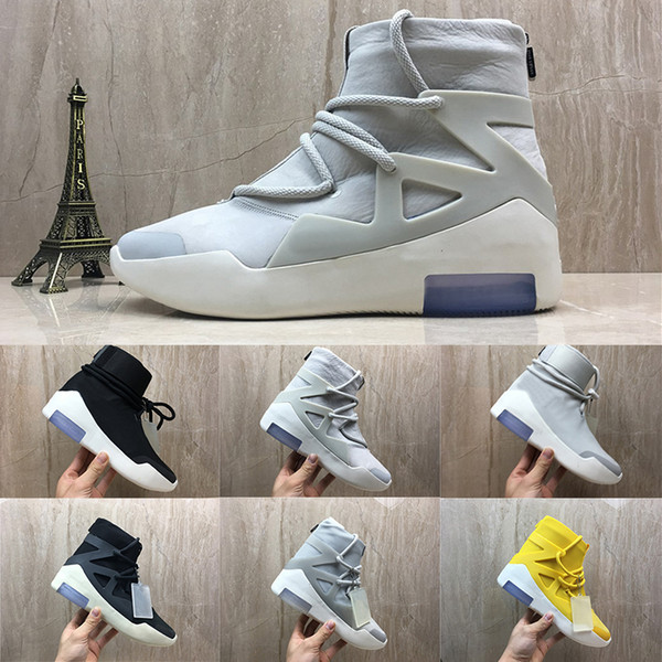 2019 High Air OG Ultra Fear Of God 1 Running Shoes For Men Women FOG Boots Light Bone Black Trainers Sports Designer Sneakers