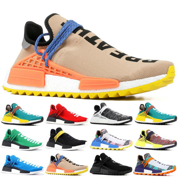 2019 Human Race Men Running Luxury Designer Shoes Pharrell Williams Women Sport Shoe Sample Yellow Core Runner Trainers Sneakers 36-46