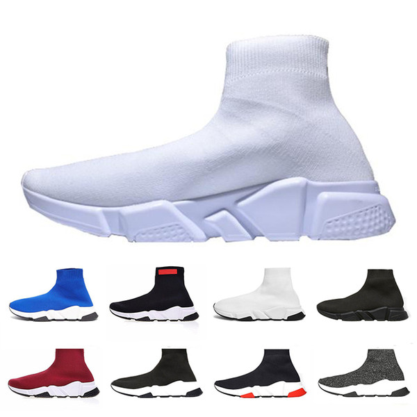 2019 Speed Trainer Casual Shoes Black Red Gypsophila Triple Black Fashion Flat Sock Boots Designer Sneakers Speed Trainers Runner Size 36-46