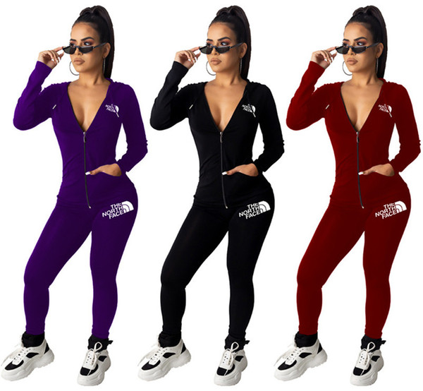 Women brand fall winter casual clothing tracksuit jacket suit leggings 2 piece set outerwear outfits cardigan capris jogger suit 2124