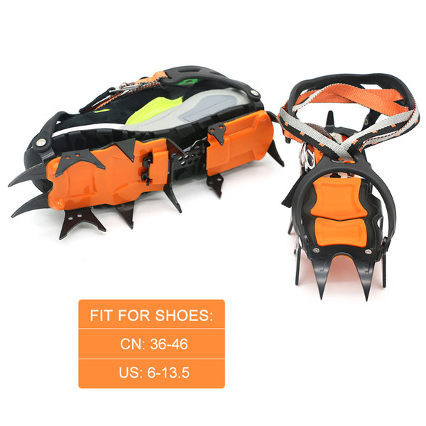 14 Teeth Ice Ice Gripper Non Slip Climbing Crampons Cleats Shoe Cover Ice Crampons Winter Snow Spikes Boot Shoes For Winter