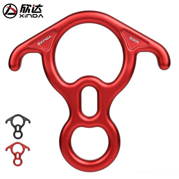 Outdoor Aerial Work XINDA Descender Rock Climbing Horn 8 Character Ring Protector Practical Red Black Descent Control Device 48xdD1