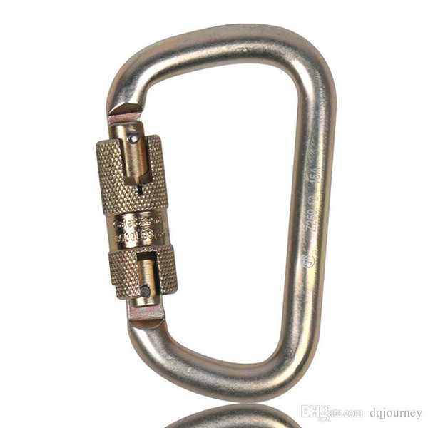 Famous 45KN Rock Climbing D-shaped Locking Carabiner for Attaching Devices to a Harness Climbing Main Locks