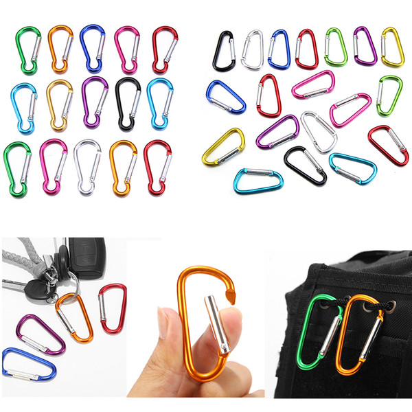 Camping Equipment Carabiner Multi-functional Aluminum Alloy Clip D Ring Hook Keychains Keyring Key Chain Snap Buckle Outdoor Hiking Camping